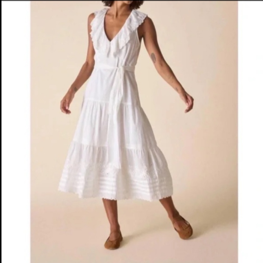 St. Roche Nightingale Midi Dress Milky White Size 2 - NWT